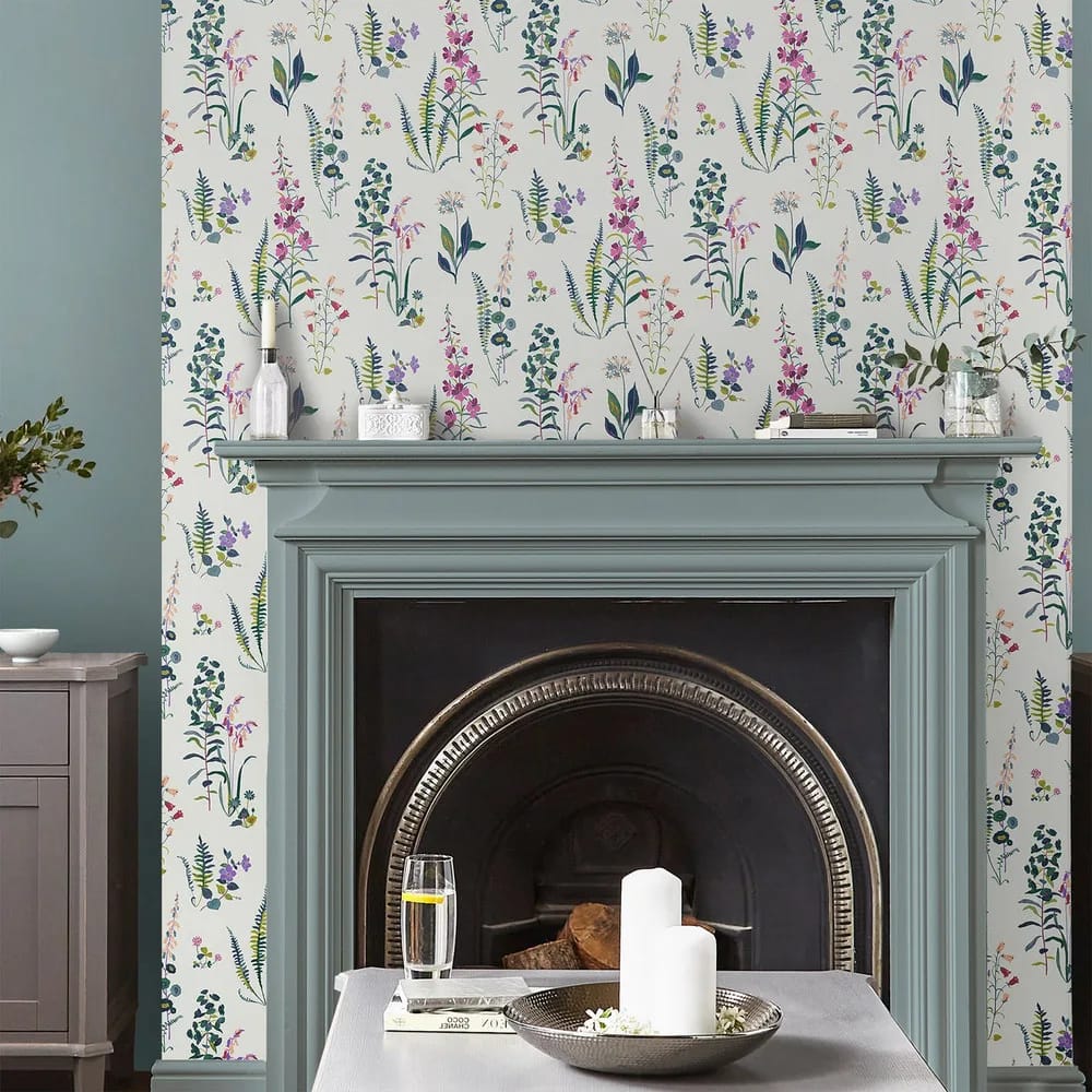 Meadowvale Sprigs Violet Wallpaper roomset