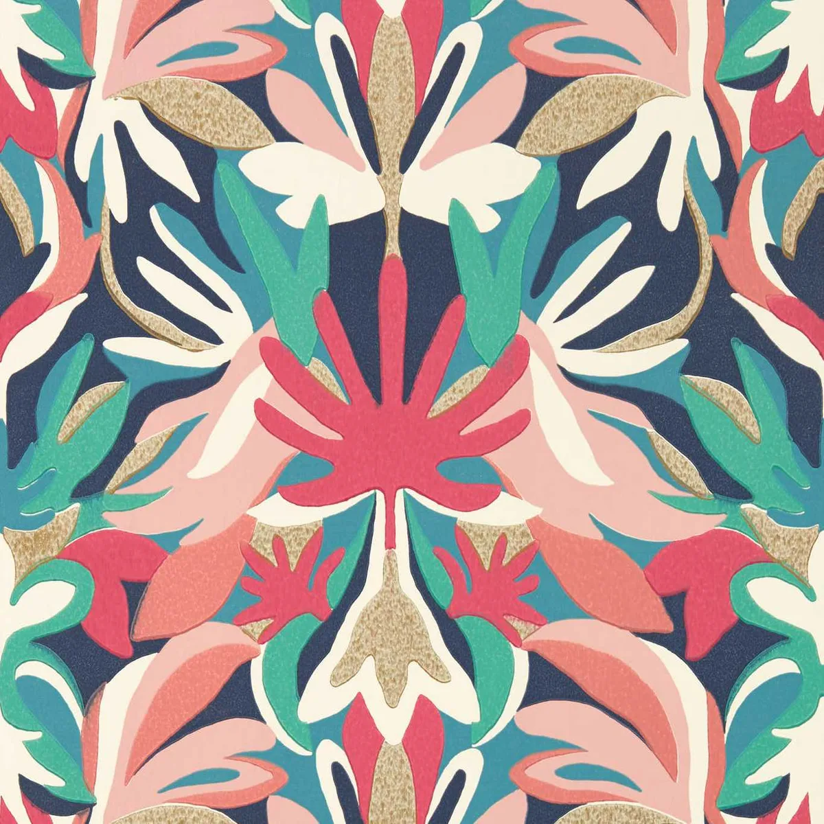 Melora Wallpaper — Brazilian Rosewood/ Ink/ Amazonia