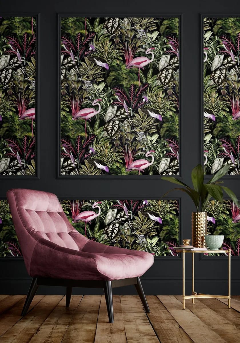Midnight Tropic Wallpaper roomset