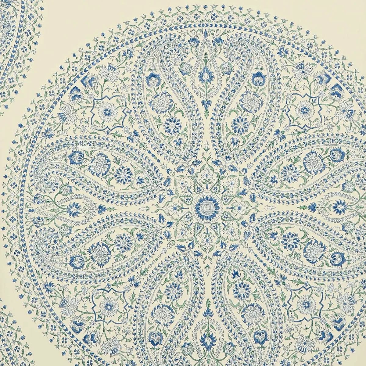 Paisley Circles Blue Wallpaper roomset