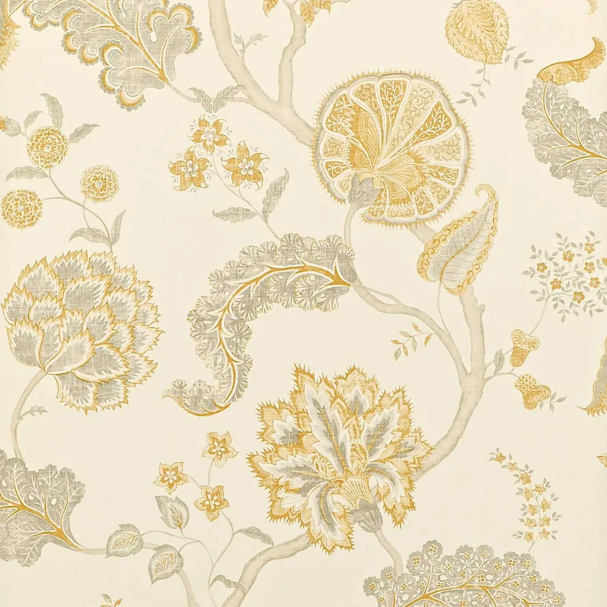Palampore Silver/Gold Wallpaper roomset