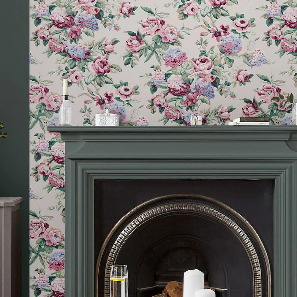 Pembrey Hazelnut Wallpaper roomset