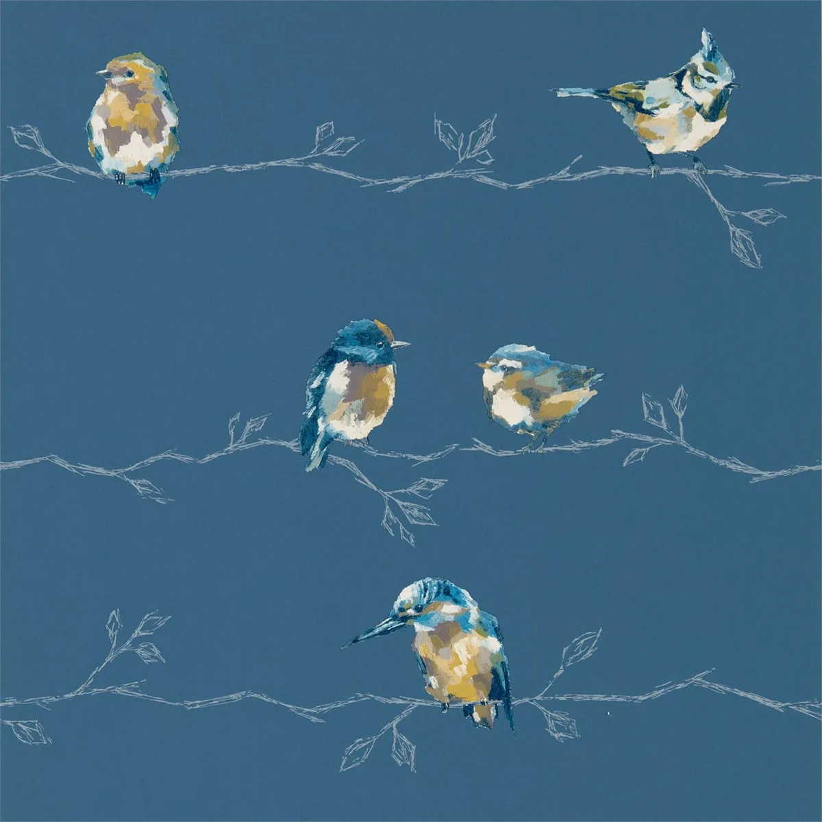 Persico Wallpaper — Turquoise/Navy