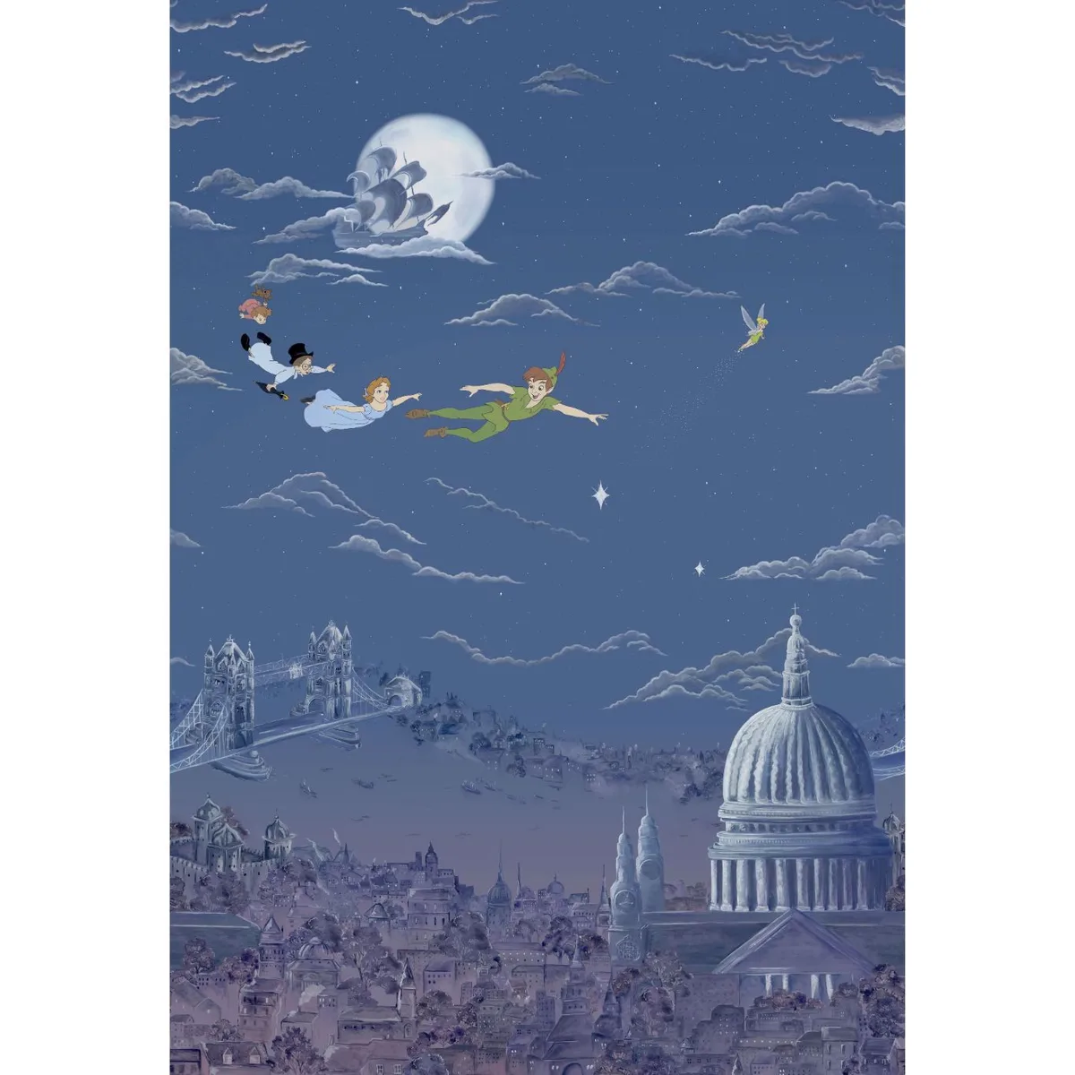 Peter Pan Evening Blue Wallpaper roomset