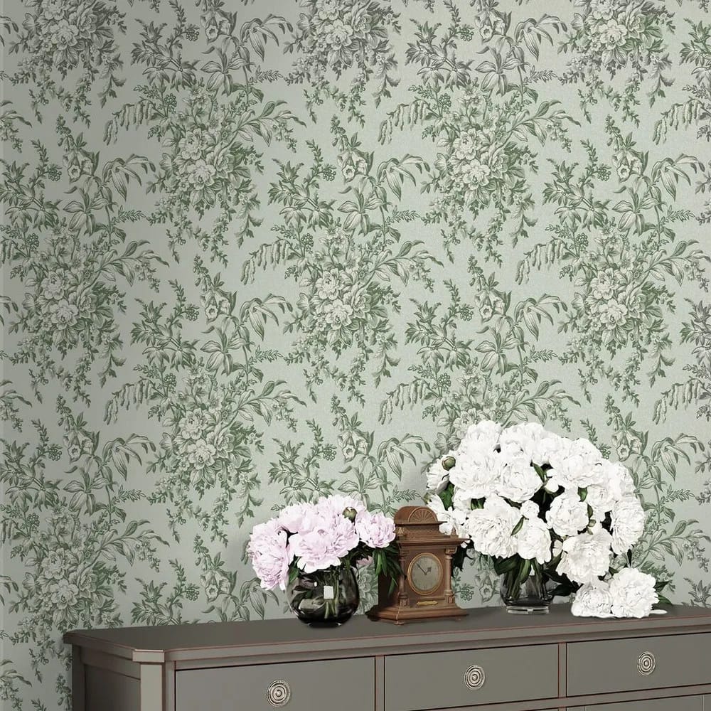 Picardie Sage Wallpaper roomset