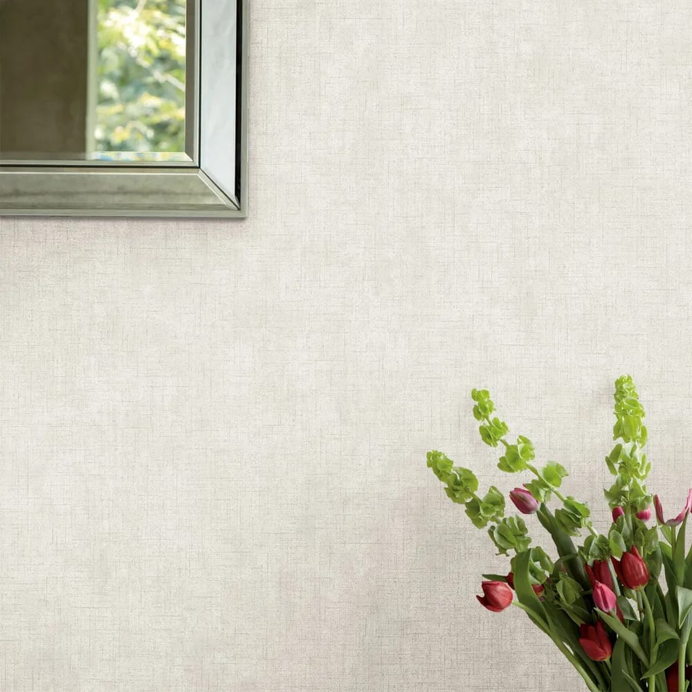 Plain Pale Dove Grey Wallpaper roomset