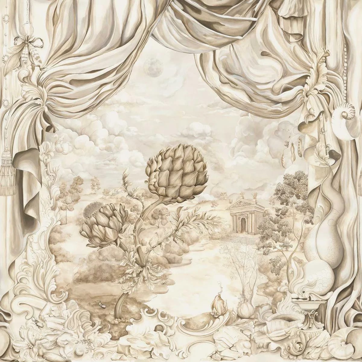Pygmalion Alabaster Wallpaper roomset