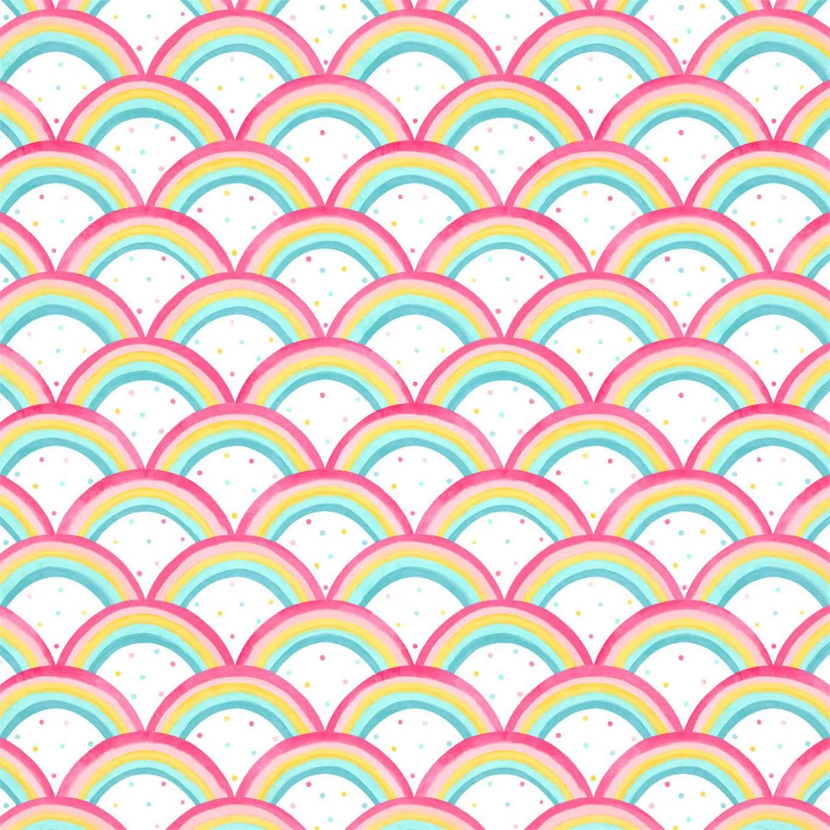 Rainbow Brights Cherry/Blossom/Pineapple/Sky Wallpaper roomset