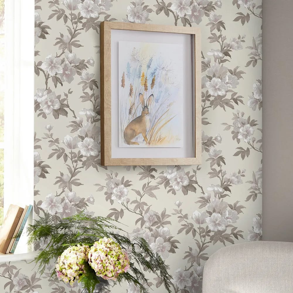 Rosamund Natural Wallpaper roomset