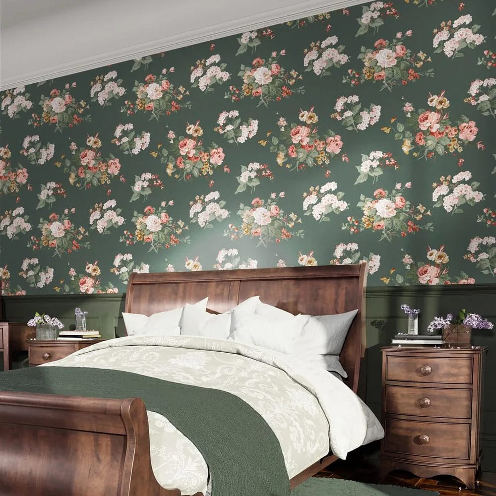 Rosemore Fern Wallpaper roomset