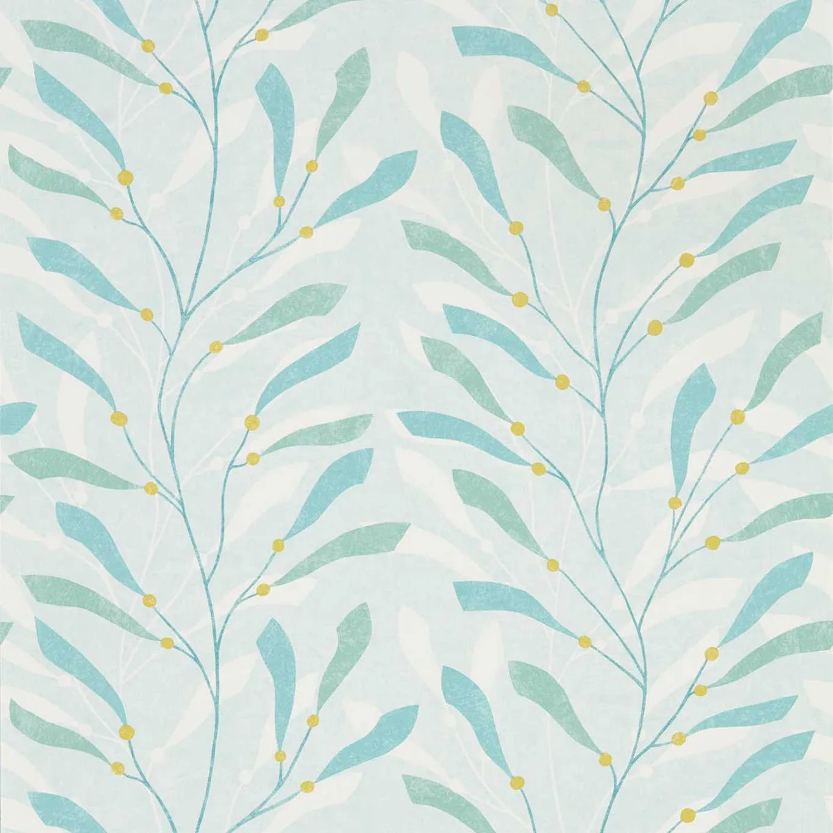 Sea Kelp Aqua/Lichen Wallpaper roomset