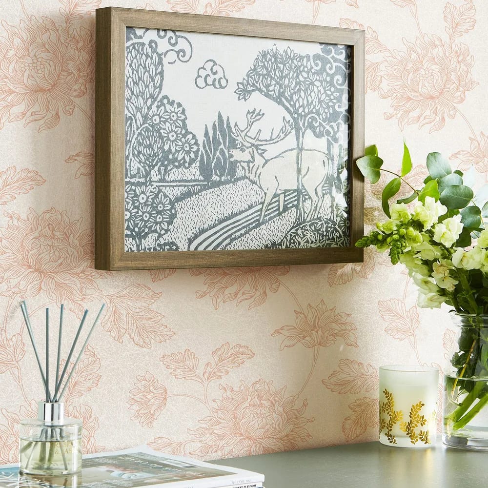Stratton Plaster Pink Wallpaper roomset
