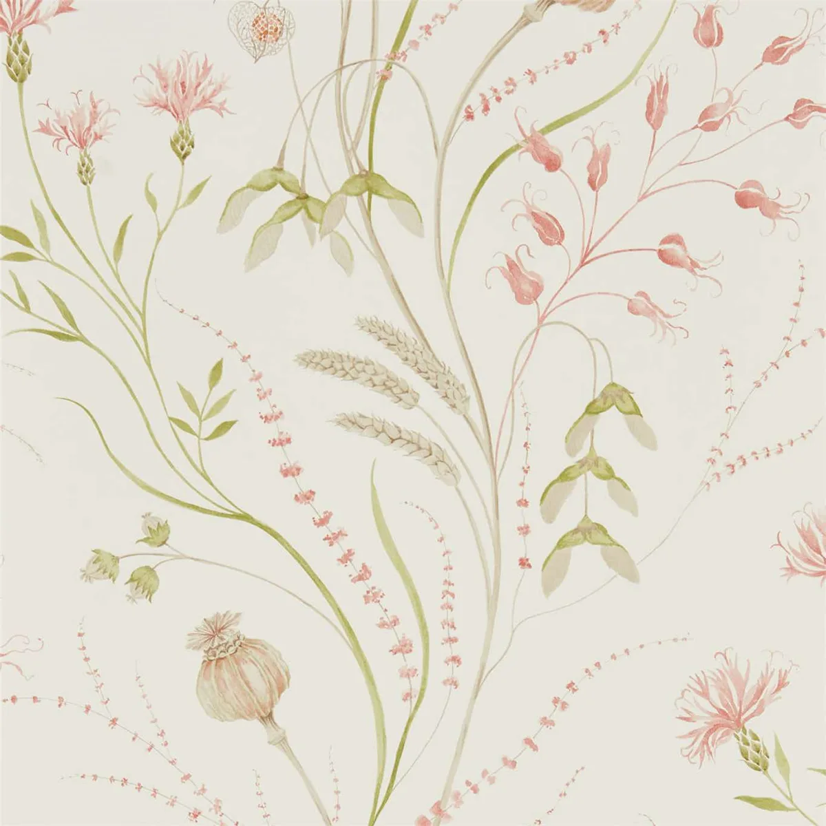 Summer Harvest Claret/Olive Wallpaper roomset