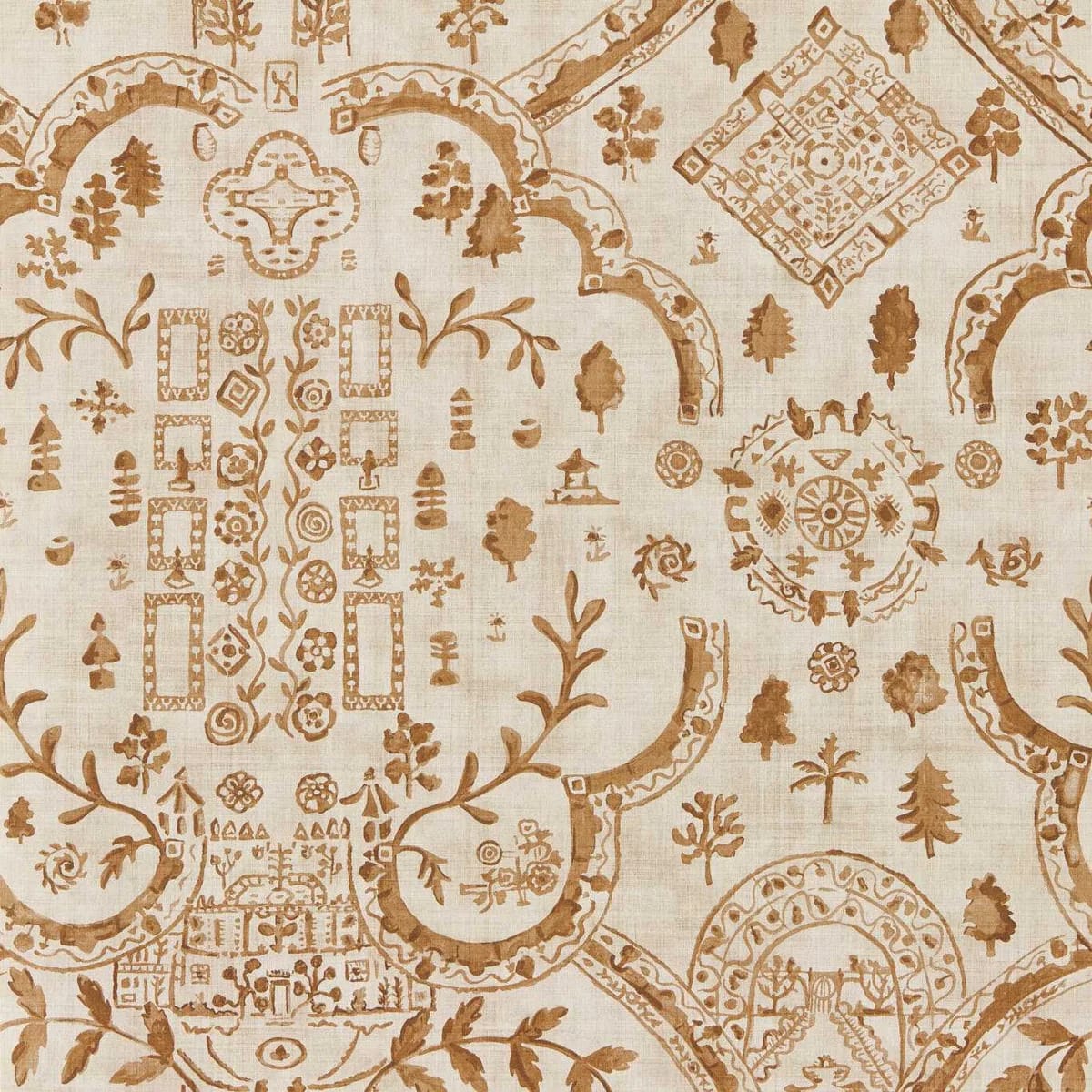 Topiary View Wallpaper roomset