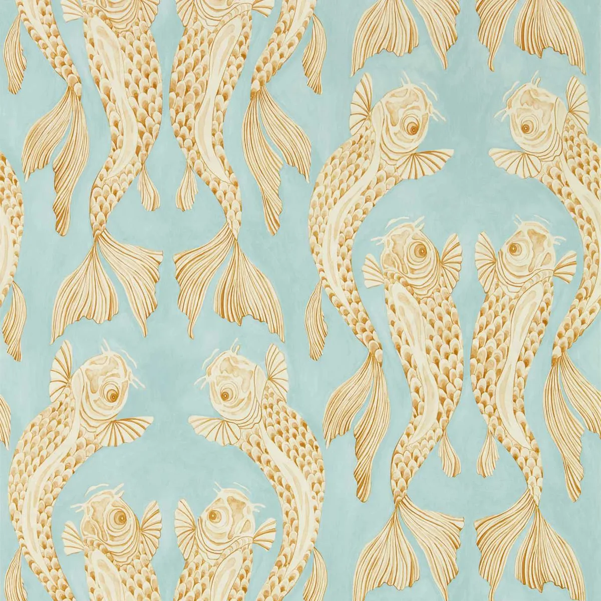 Voyaging Koi Wallpaper roomset