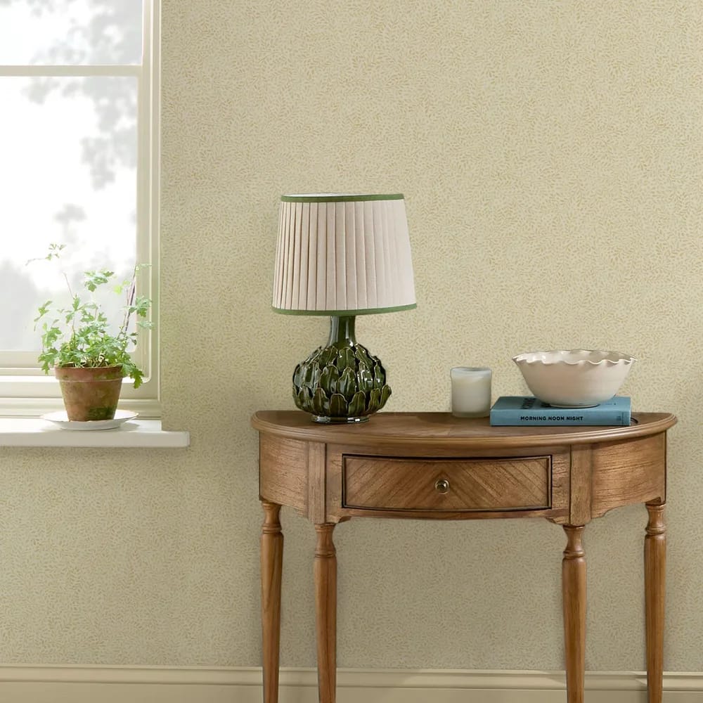 Willow Leaf Neutral Wallpaper roomset