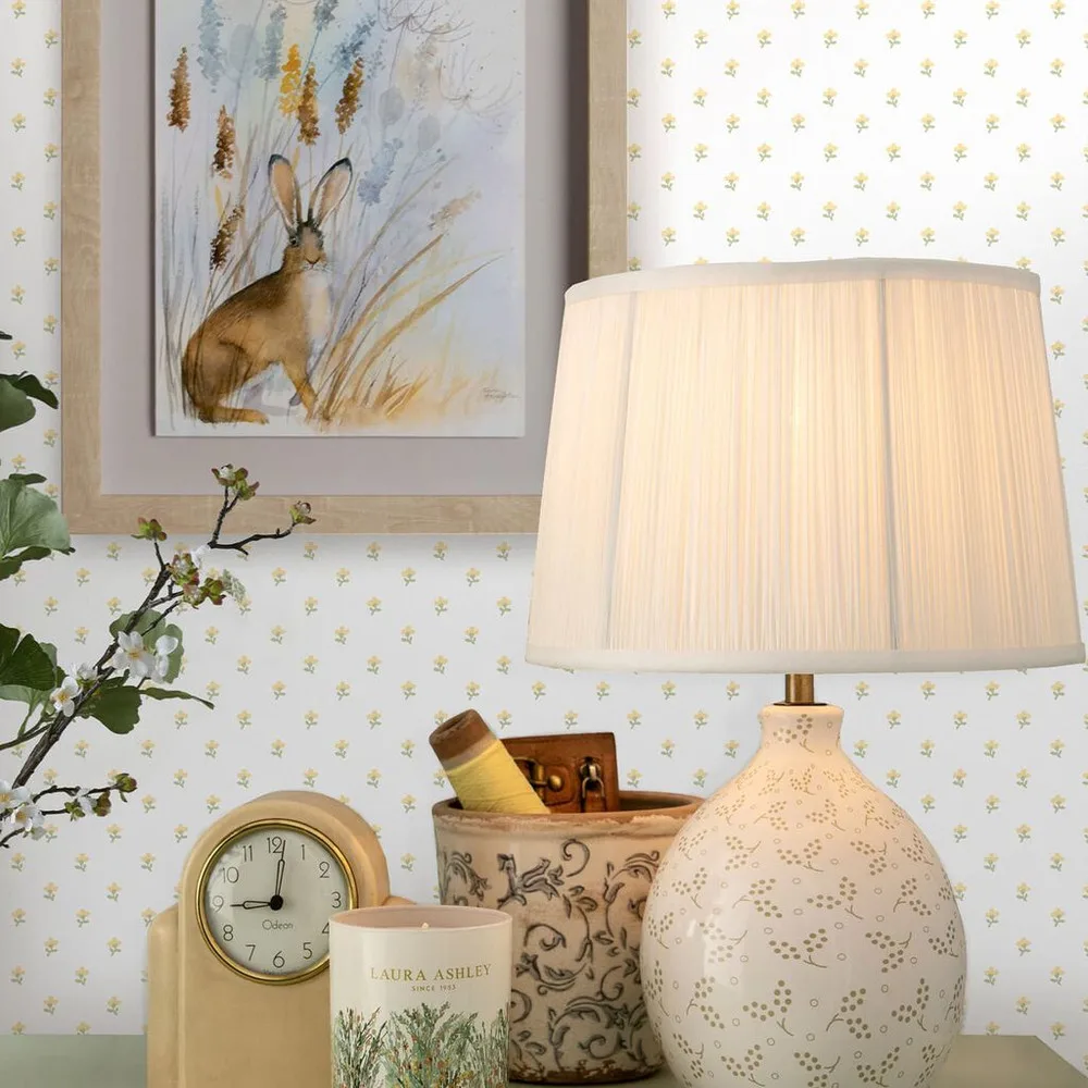 Wood Violet Ochre Yellow Wallpaper roomset