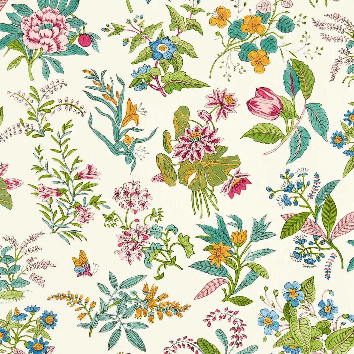 Woodland Floral Wallpaper — Peridot/Ruby/Pearl