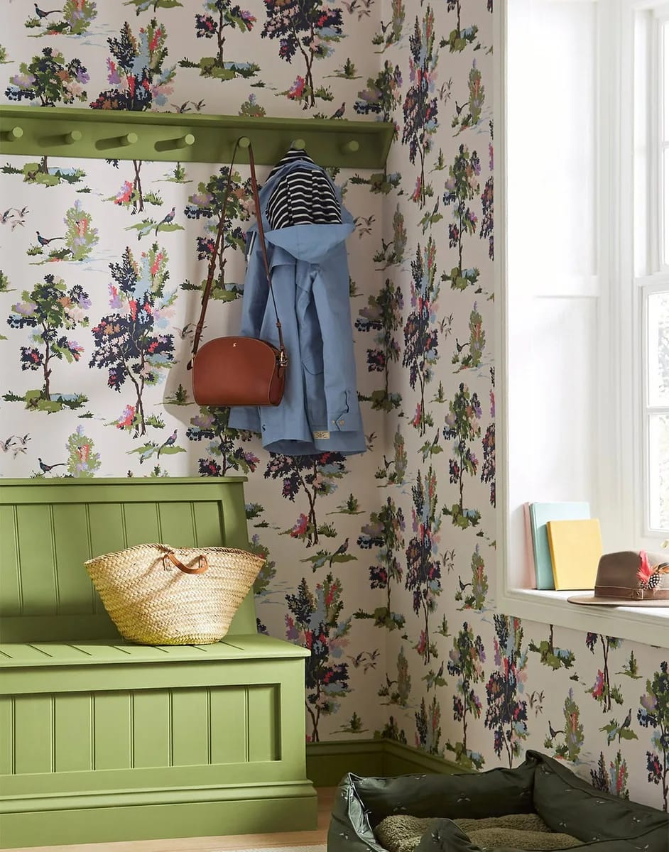Woodland Scene Dawn Wallpaper roomset